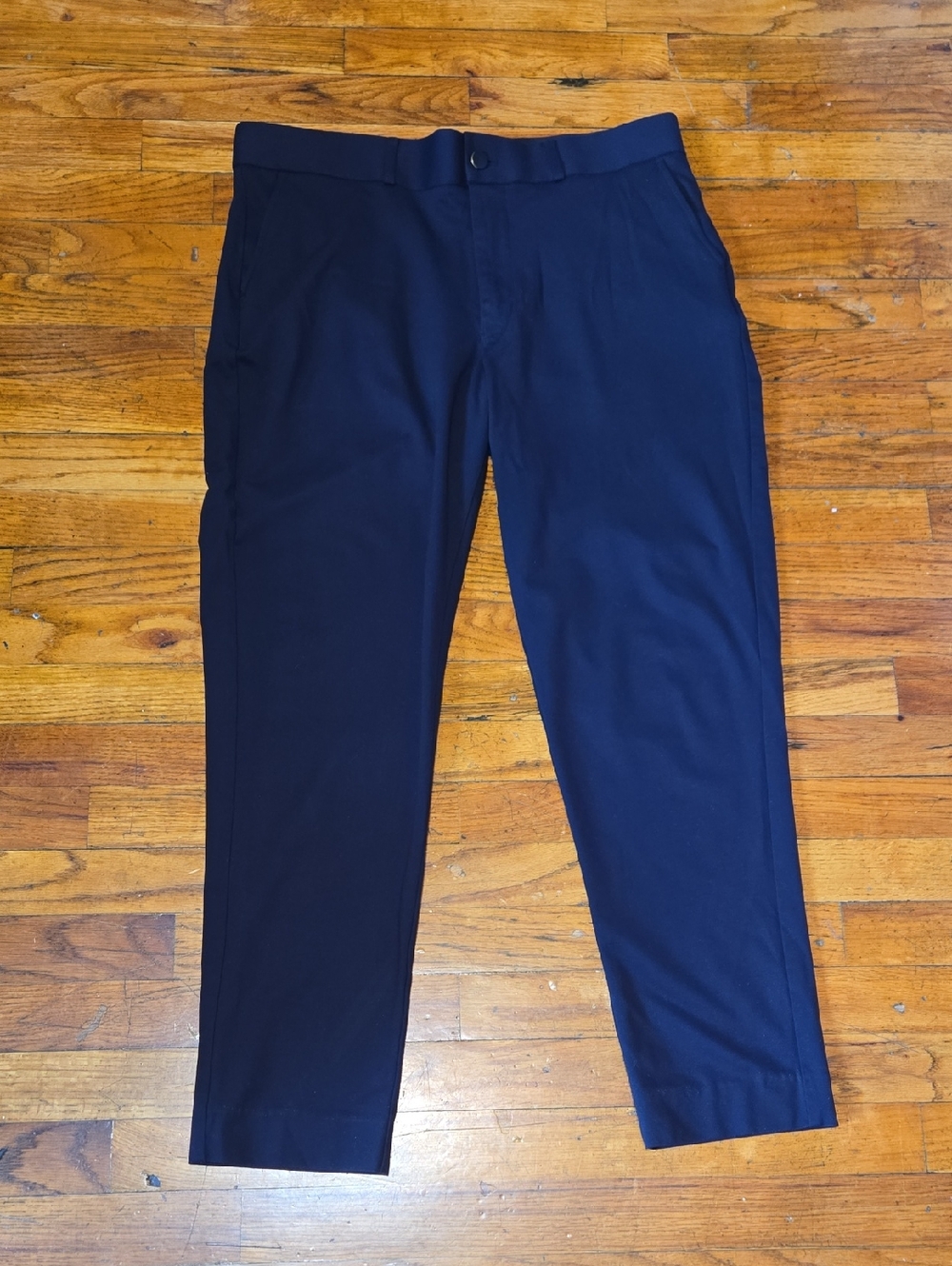 State & Liberty Dress Pants Men's 34x28.5 Navy Athletic Fit 4-Way Stretch Slim